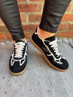 Black Harper Lace Detail Trainer